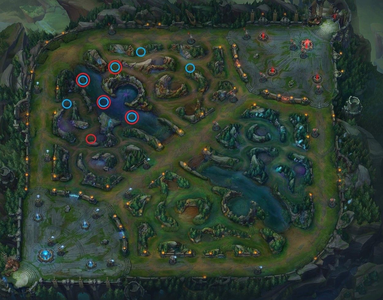 Top Lane Laning Phase Ward Locations