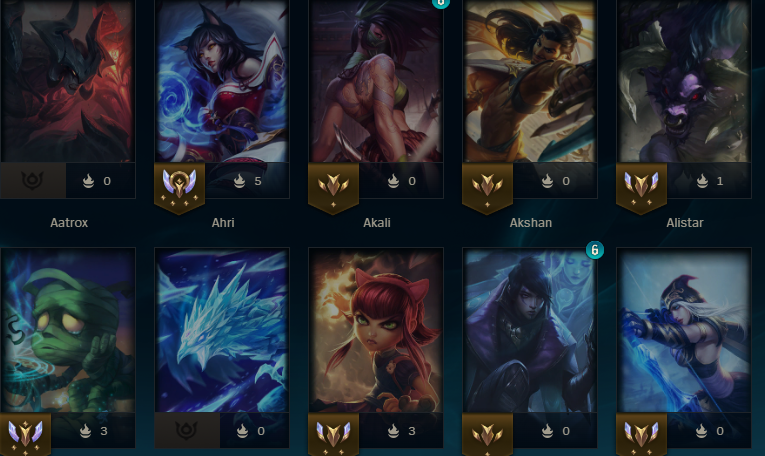 A series of Champion portraits from League of Legends