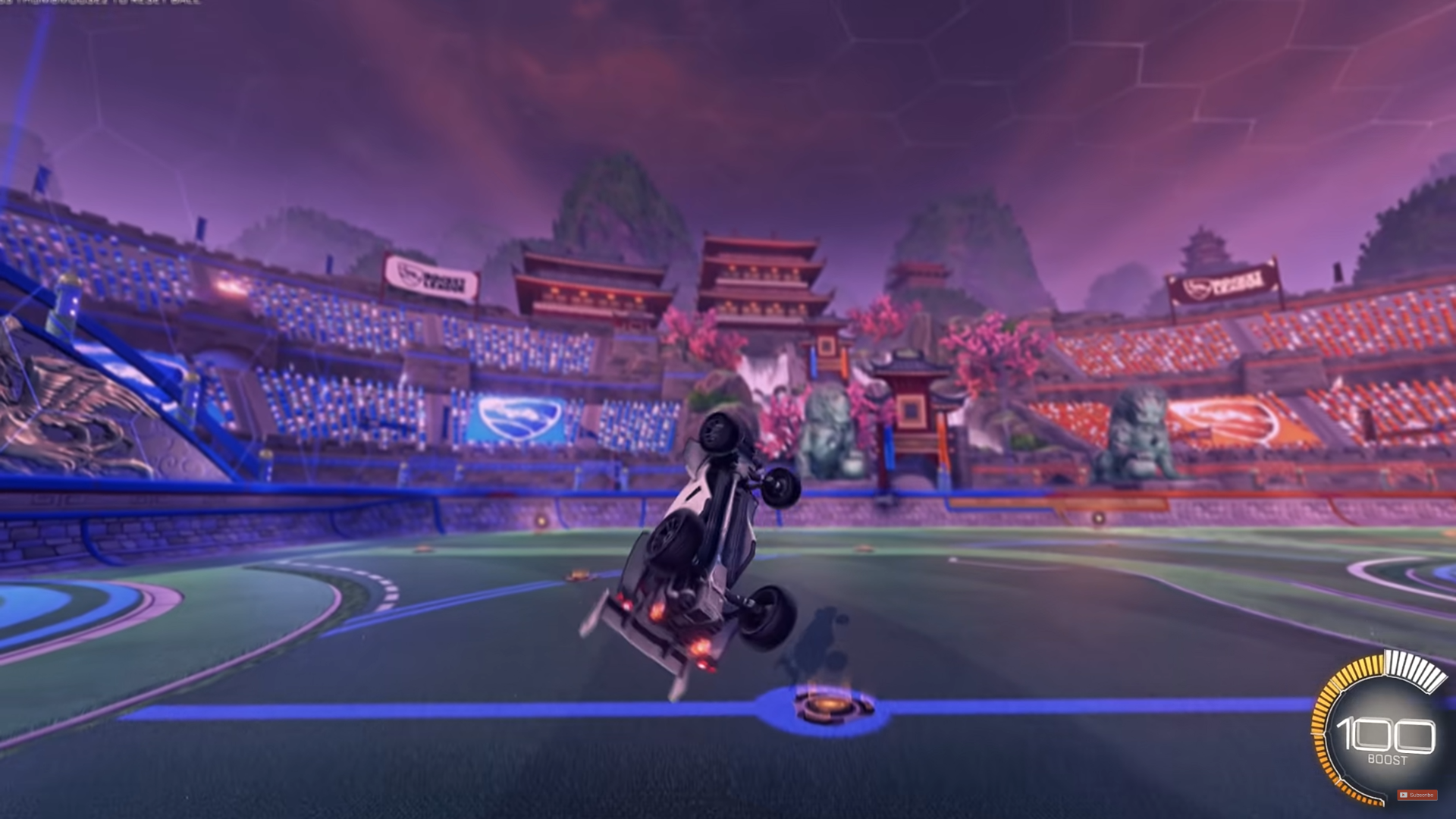 A car flying through the air