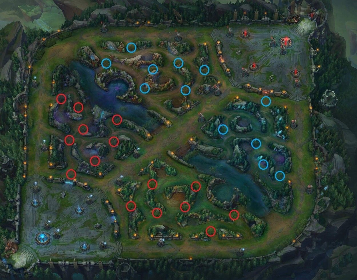 Blue Side Warding Locations When Ahead