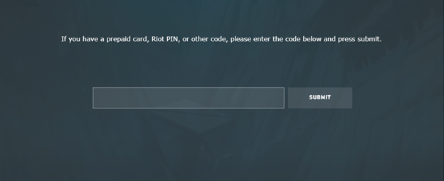 In Game Redemption Screen