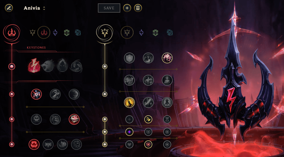 Anivia Rune Page - Electrocute/Eyeball Collector/Ravenous Hunter/Presence of Mind/Coup de Grace