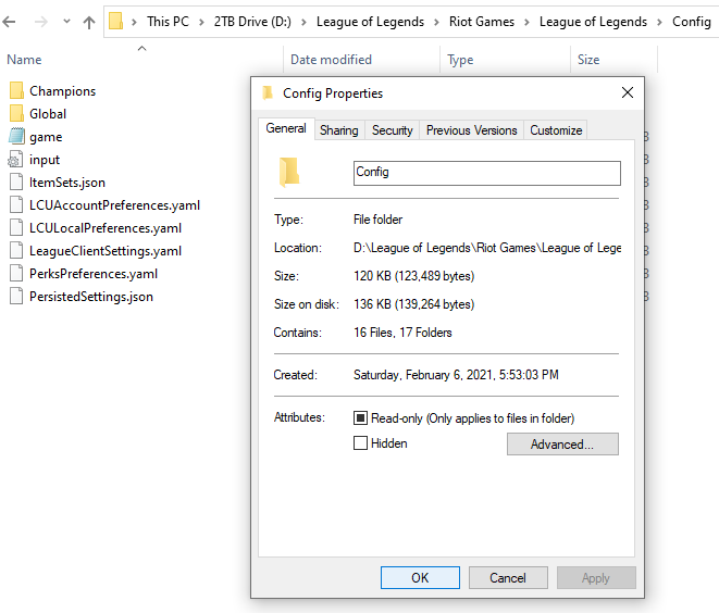 What league of legends file(s) contain my settings? - Arqade