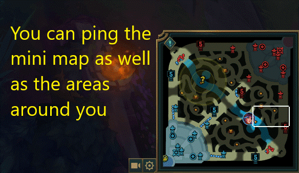 You can ping the mini map as well as the areas around you