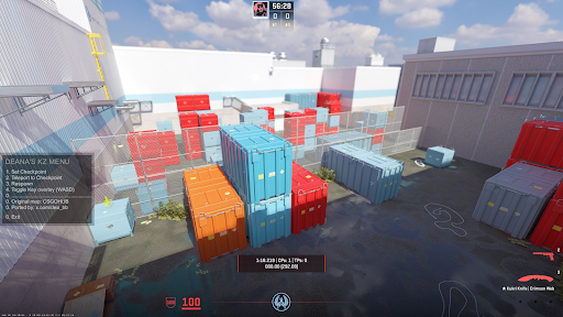 a black and purple blocky landscape within a gray fog