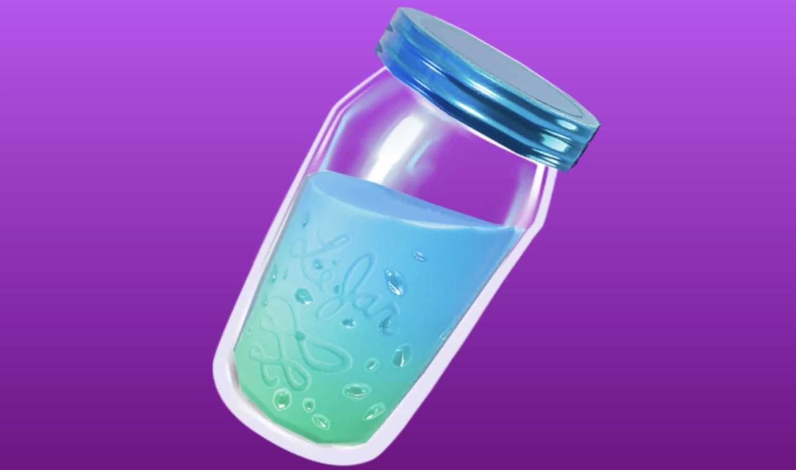 a vial of blue liquid