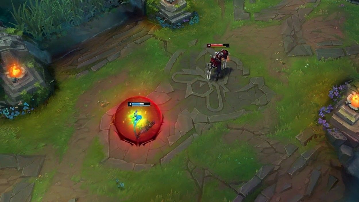 Shieldbow activating to save Jinx from Zed