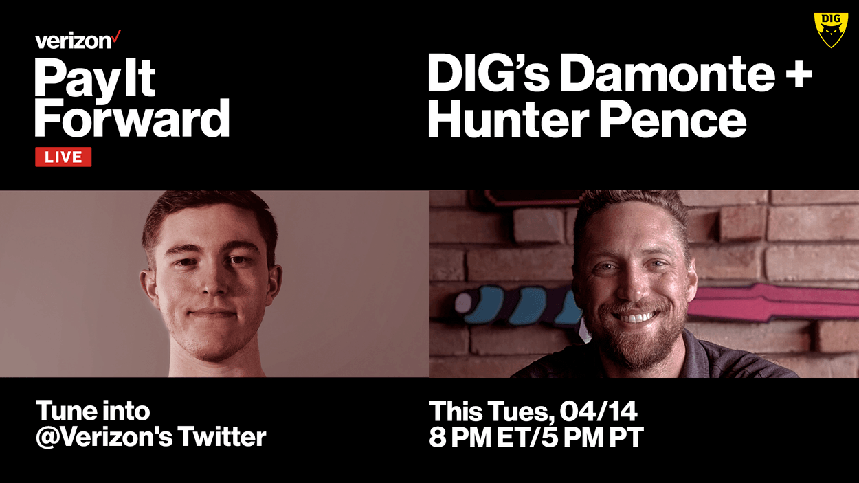Damonte to team up with Hunter Pence on Verizon's Pay It Forward LIVE