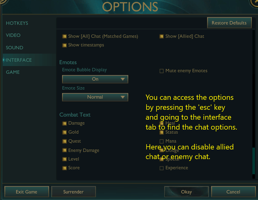 Lol how to disable chat