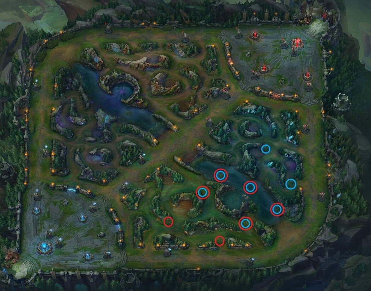 Bot Lane Laning Phase Ward Locations