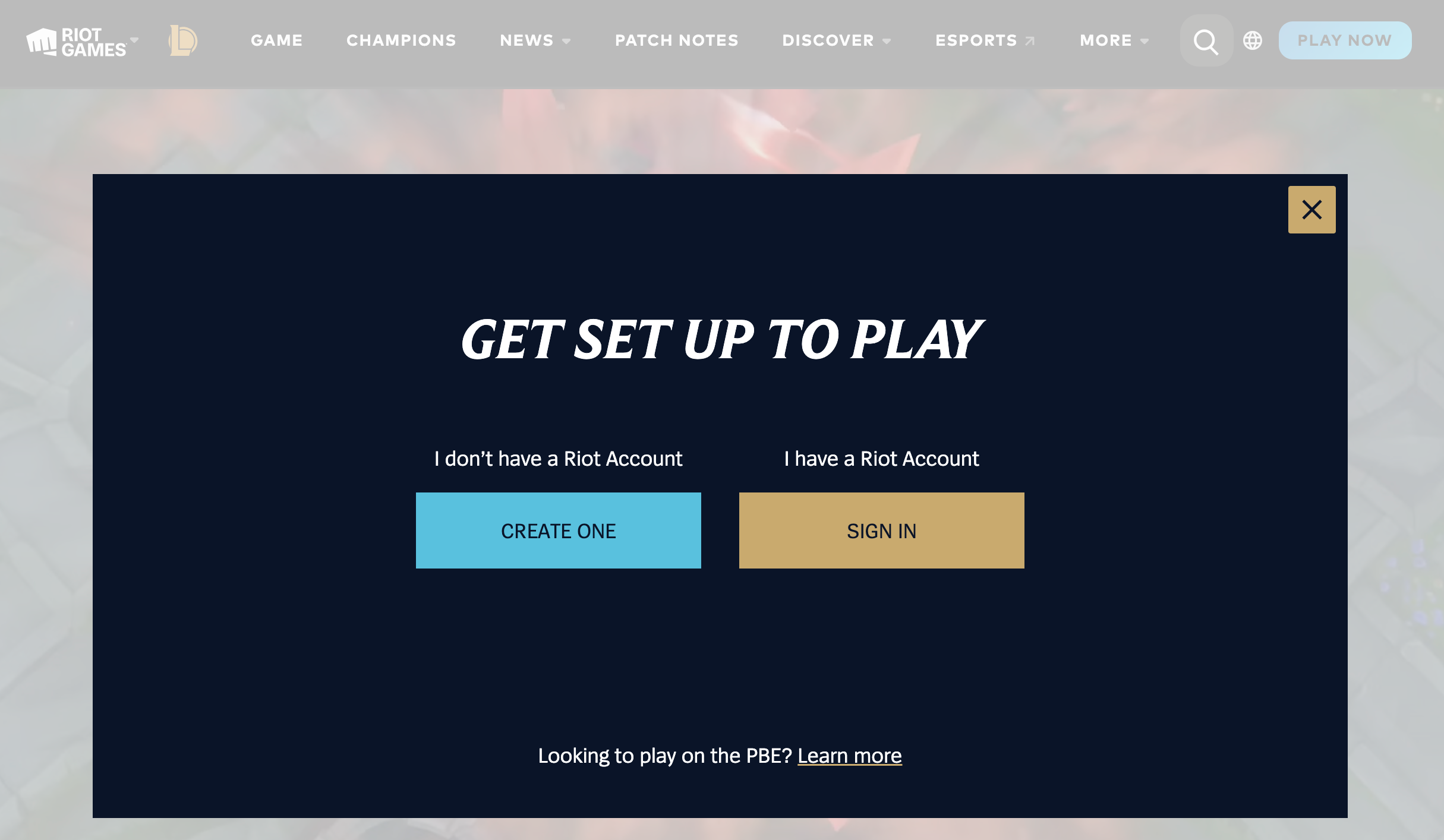 League of Legends Join Screen