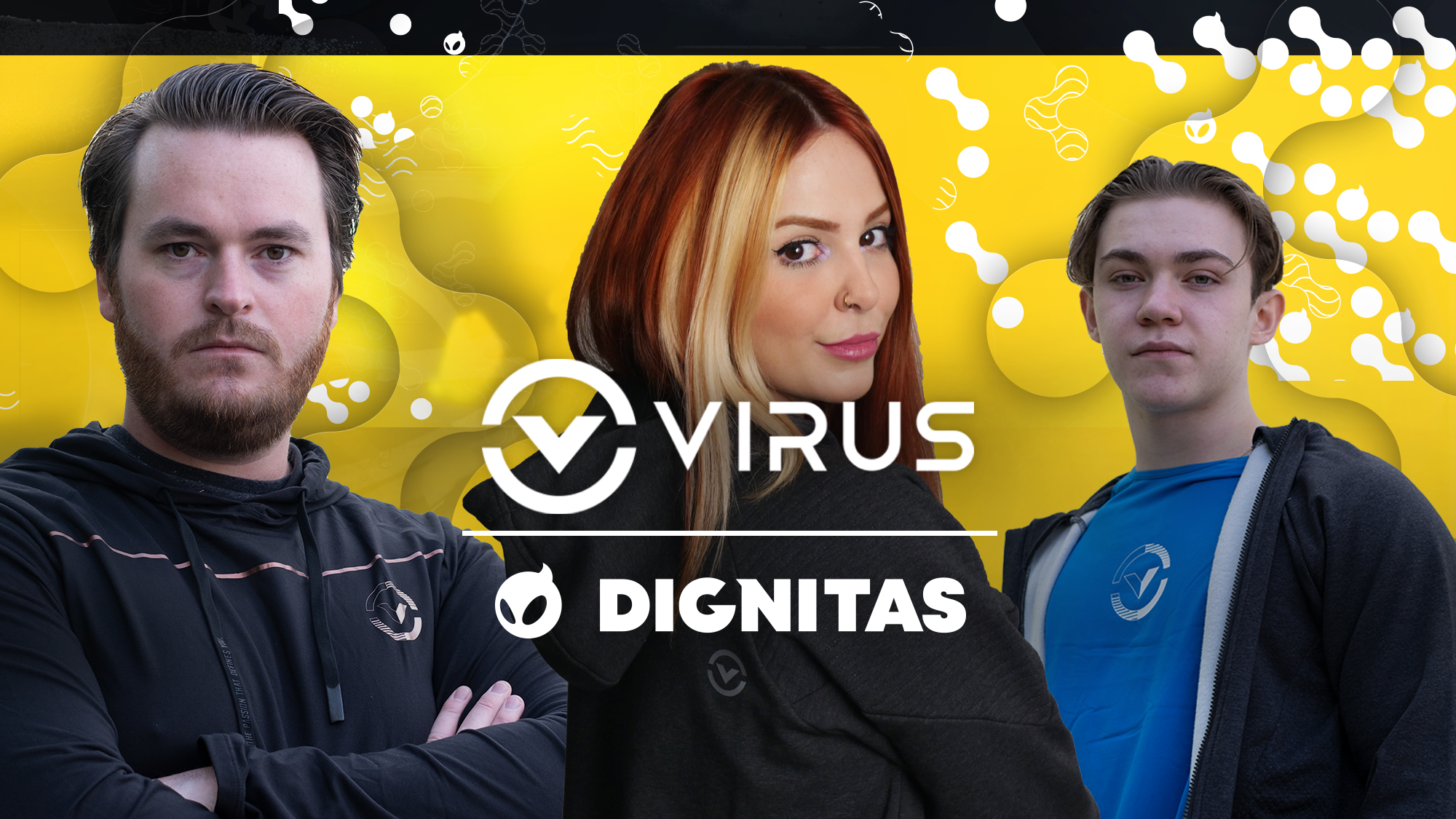 VIRUS International will create Dignitas’ Official Competitive Game Day uniform including the Official Team Jersey with logo presence on the front of the jersey, Game Day Warm Up and Performance Workout Apparel kits which include T-Shirt, Sweatshirt, Hoodie, Player Jacket, Joggers and Leggings.