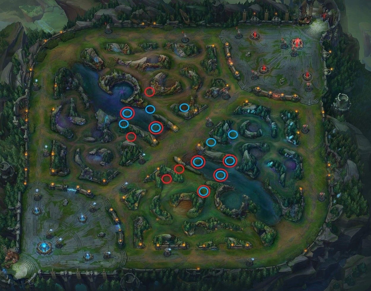 Mid Lane Laning Phase Ward Locations