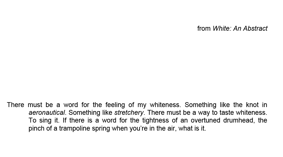 Text from White: An Abstract
