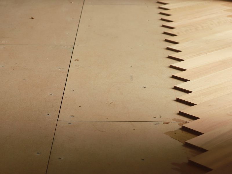 Herringbone floor installed over STRUCTApanel® 12mm