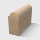 A a timber moulding with a half-round top profile and flat base in Tasmanian Oak 30 x 15mm