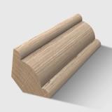 A rounded profile with a flat top and bottom corner timber moulding in Tasmanian Oak 12 x 12mm 2.4m