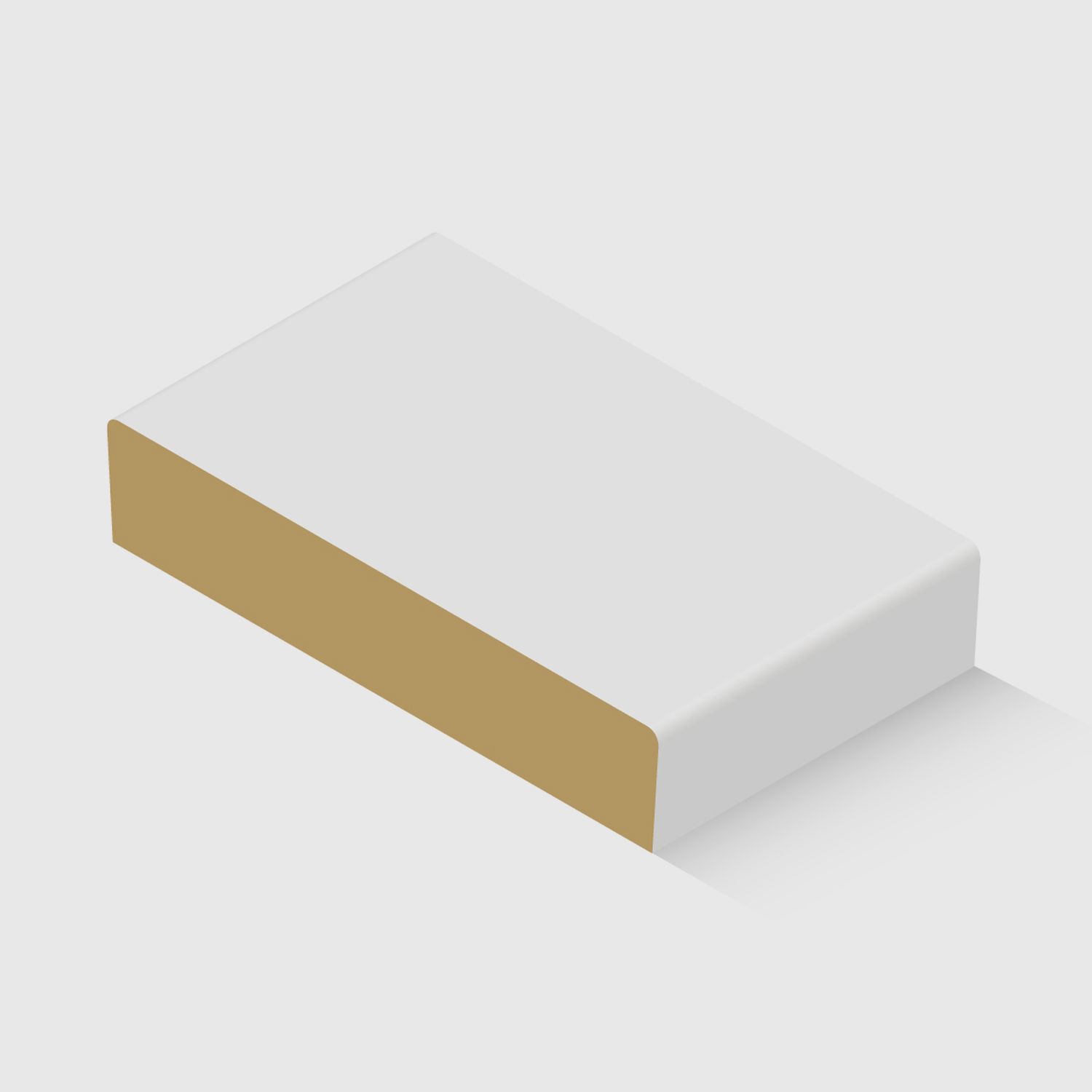 A  timber moulding with two curved edges in White Primed MDF 90 x 18mm