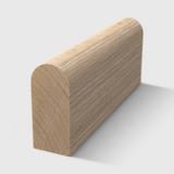 A a timber moulding with a half-round top profile and flat base in Tasmanian Oak 20 x 9mm