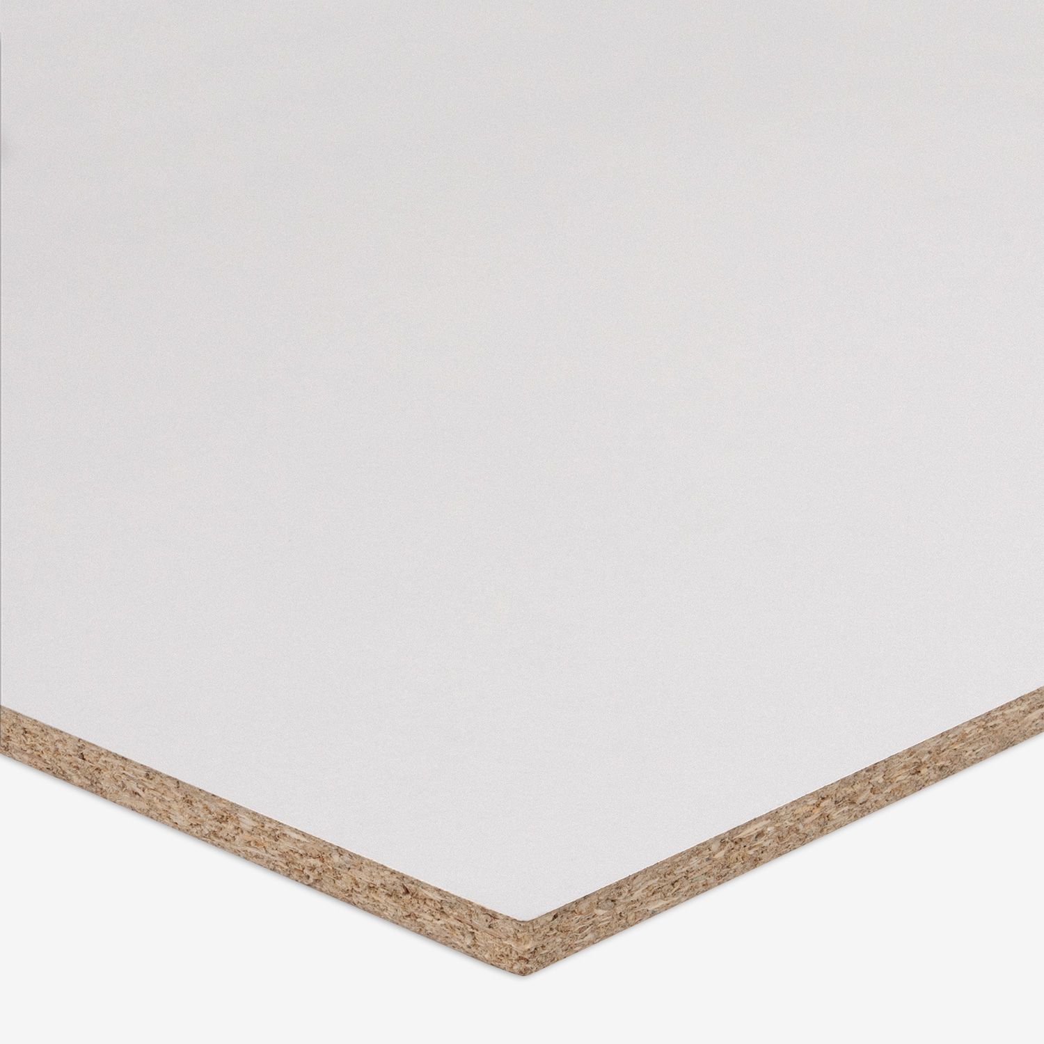 A particleboard panel 12mm White
