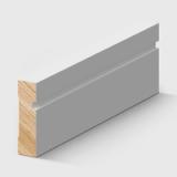 A timber skirting board with a decorative stepped and grooved profile along the top edge in Primed FJ Pine 66 x 18mm