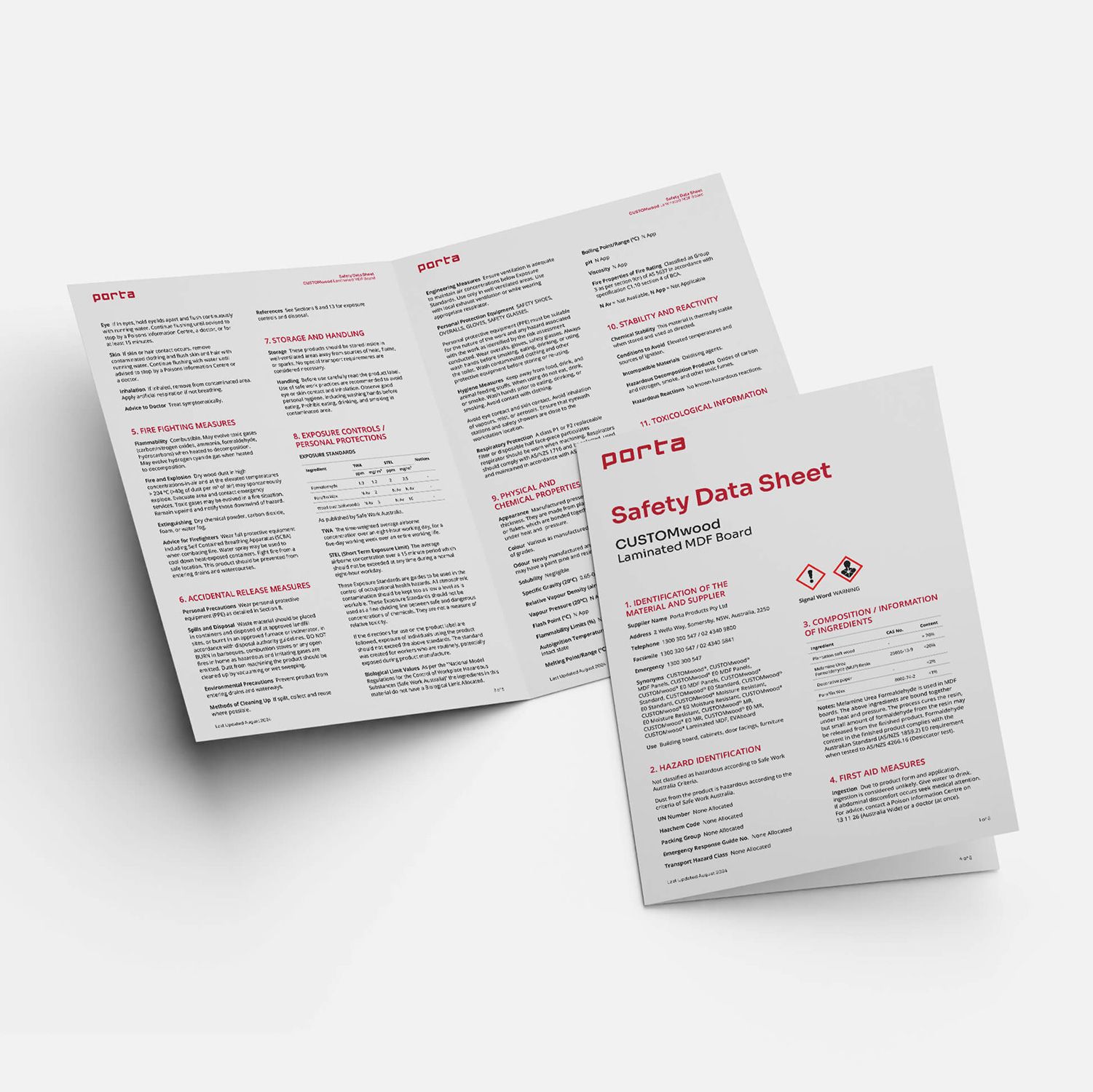 A picture of Custom wood safety data sheet