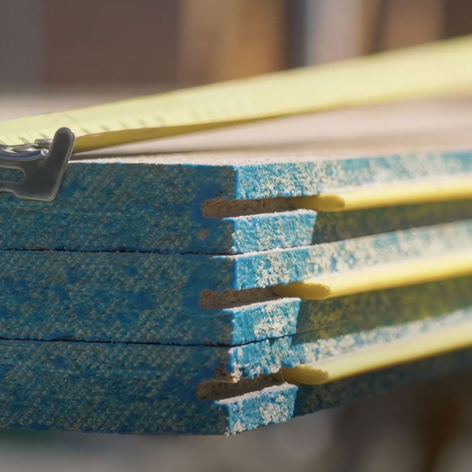 A close-up photo of stacked STRUCTAflor® panels