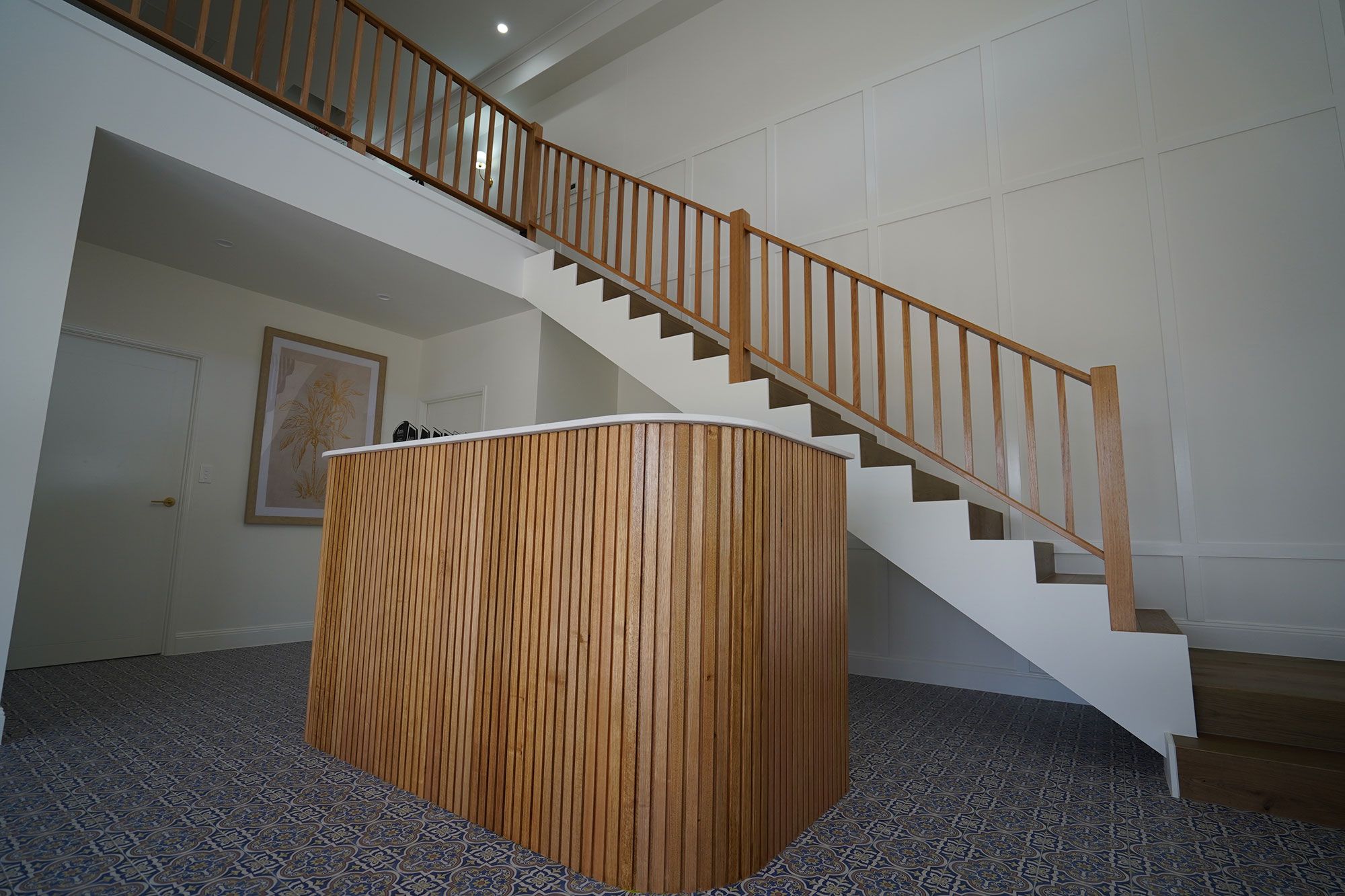 Townsend Construction Office space showcasing Porta products used on a reception design and staircase