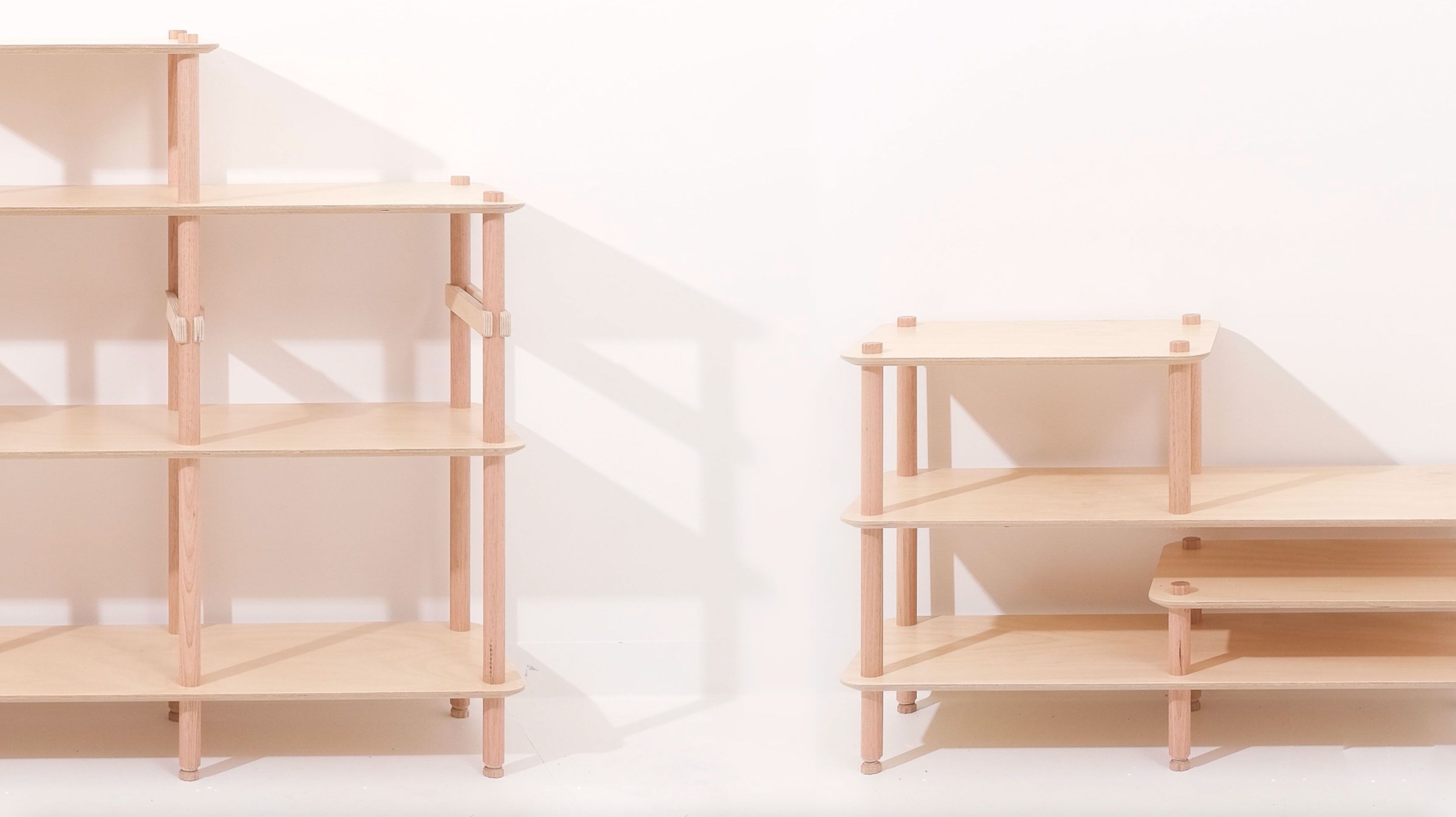Like Butter's modular sleek bookshelf shelves built with Porta products