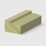 a timber moulding with a flat top and a shallow curved bevel along one side in H3 Primed FJ Pine 66 x 42mm