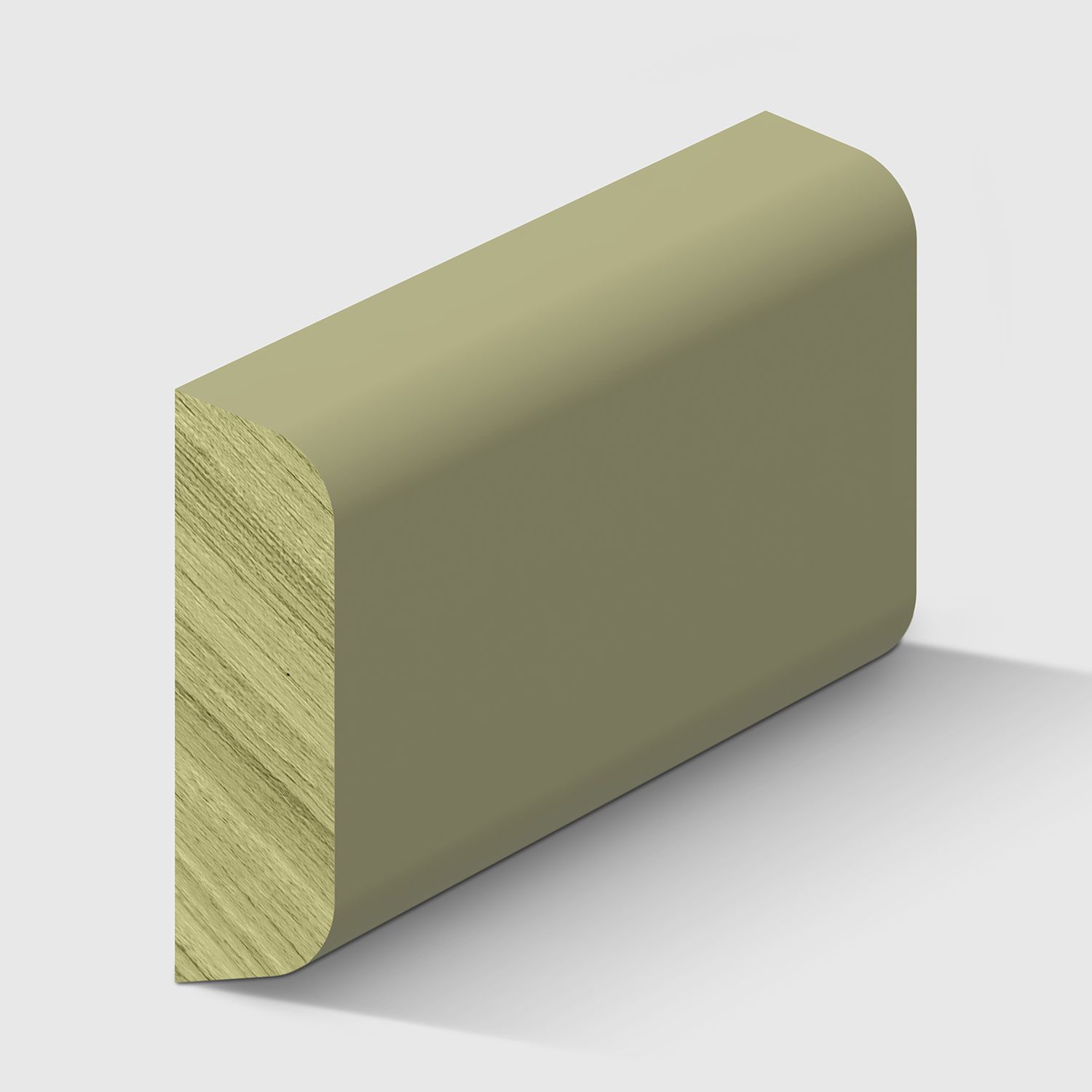 A  timber moulding with a curved top and bottom in H3 Primed FJ Pine 40 x 12mm