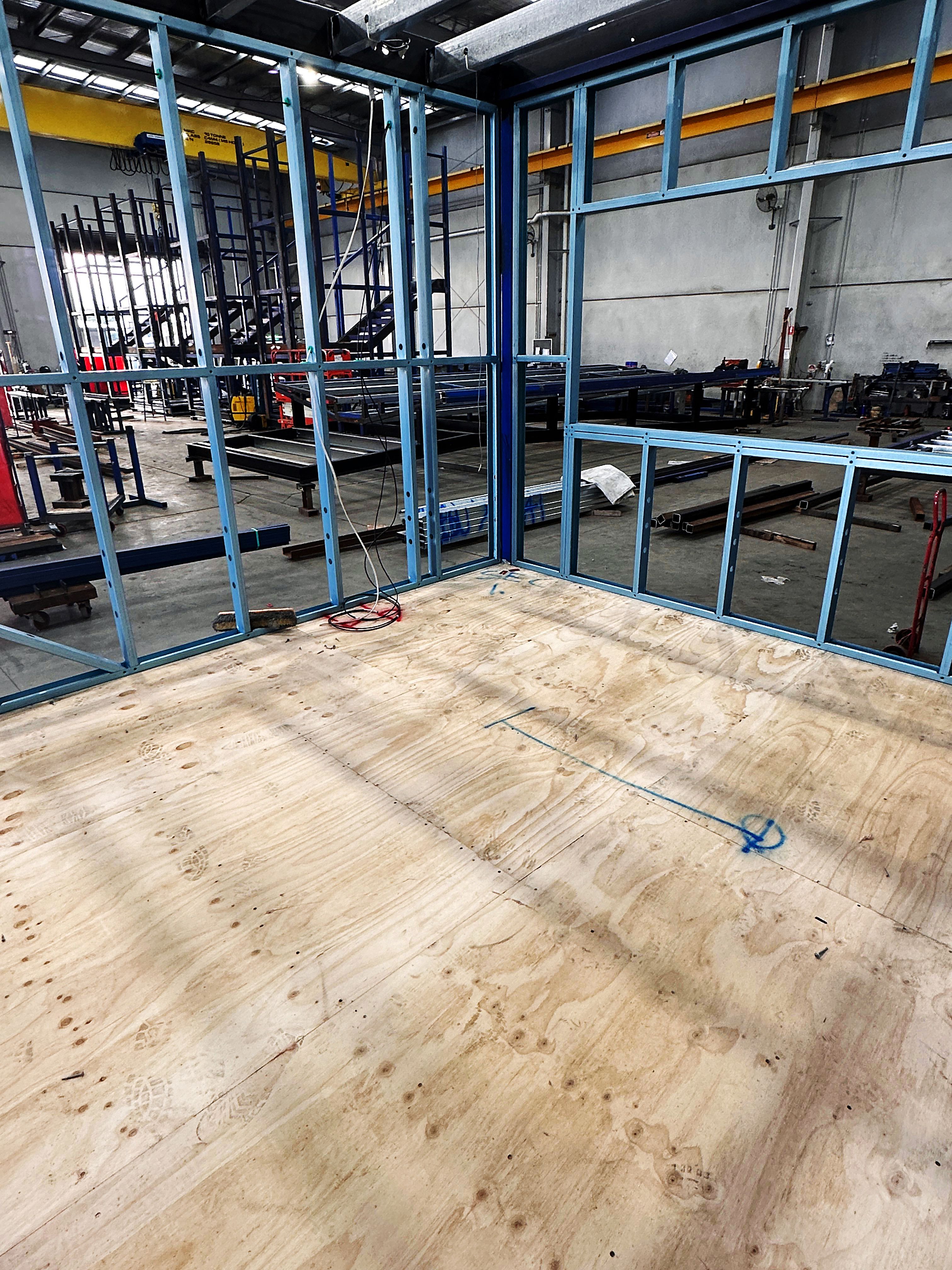 Close-up of STRUCTAply Flooring tongue-and-groove structural plywood panel.