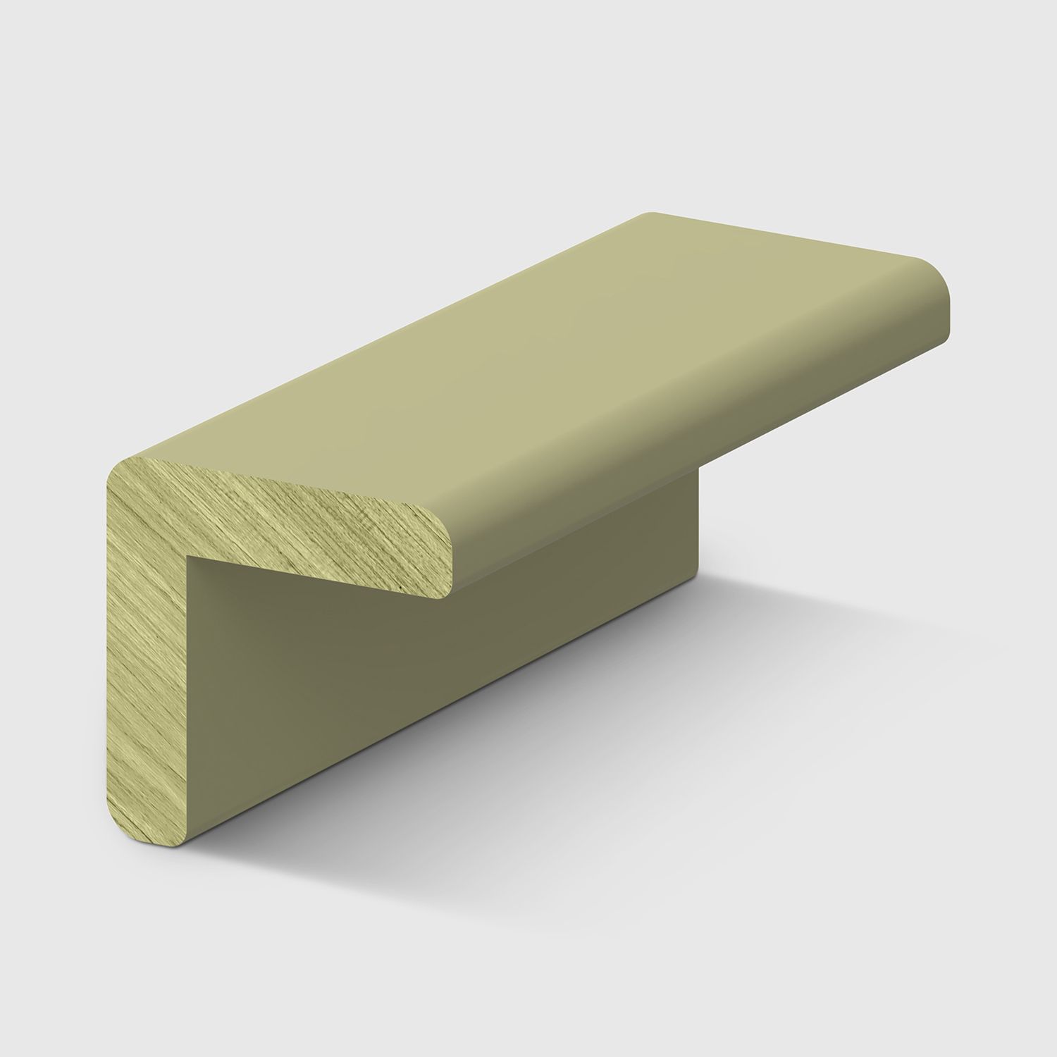 A timber moulding with an L-shaped rebate profile and rounded outer edges in Primed FJ Pine 30 x 30mm 2.7m