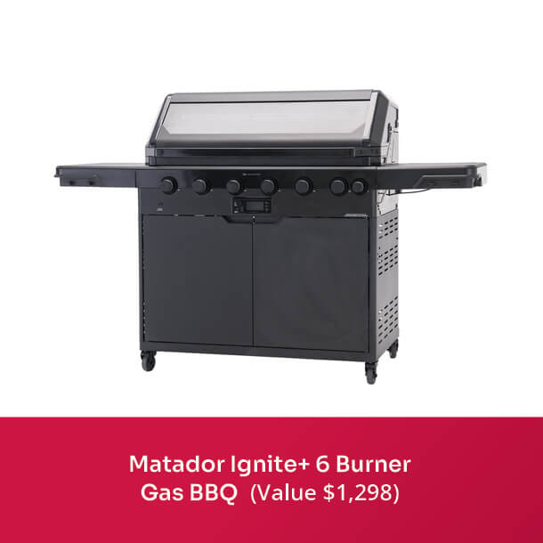 Matadoor Ignite+ 6 Burner Gas BBQ (Value $12,98)