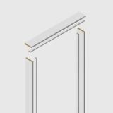 A door jamb set, including two vertical side pieces and one horizontal head piece in Primed FJ Pine