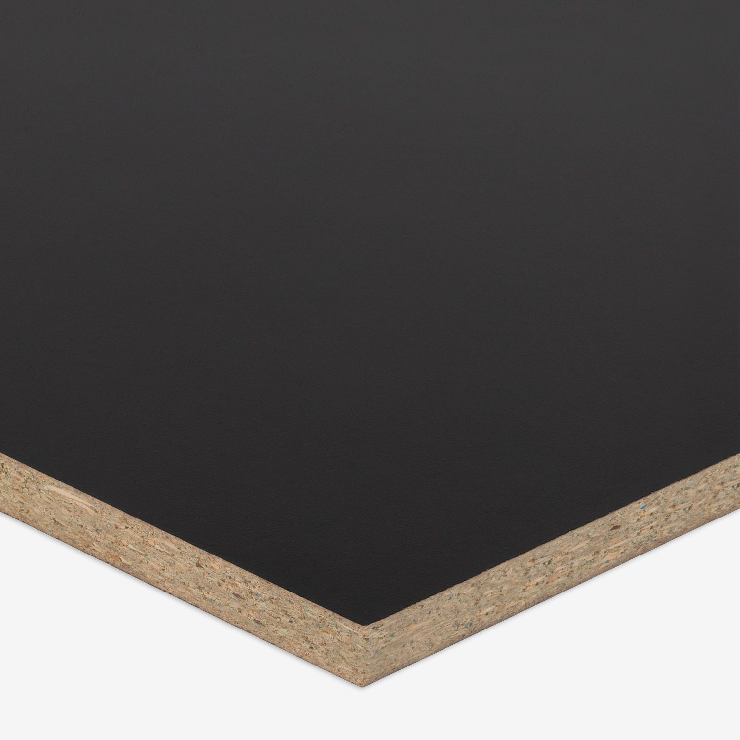 A particleboard panel 18mm Black