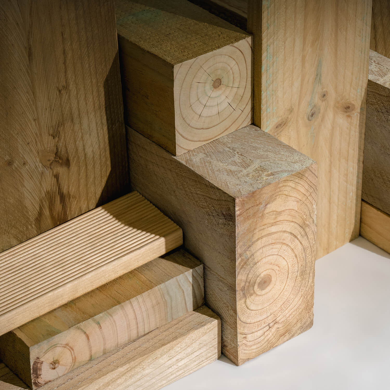 Close up of Timber Blocks