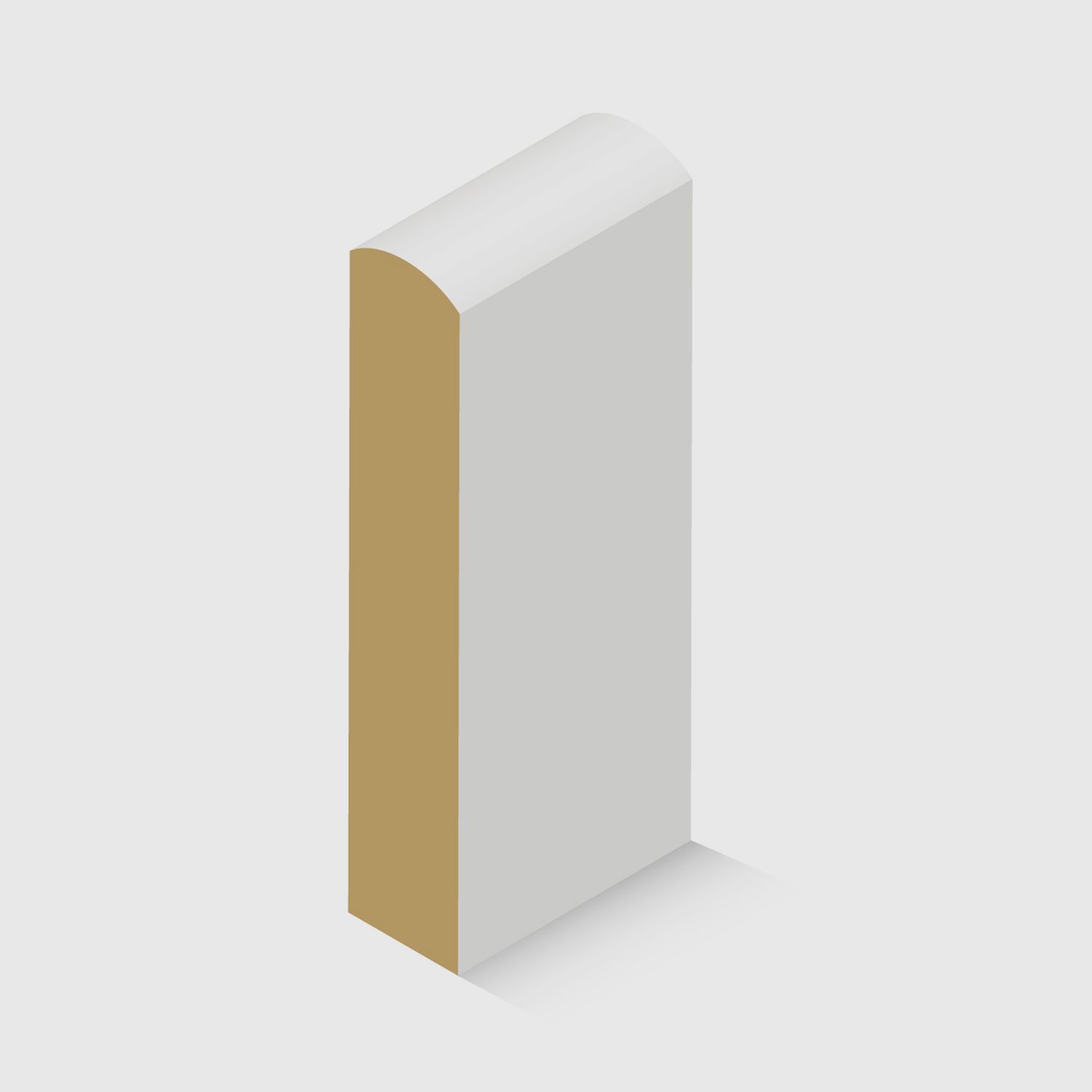 A curved- top edge MDF moulding 190 x 30mm