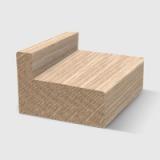 A timber moulding with a rectangular profile and clean right-angle edge in Tasmanian Oak 35 x 12mm