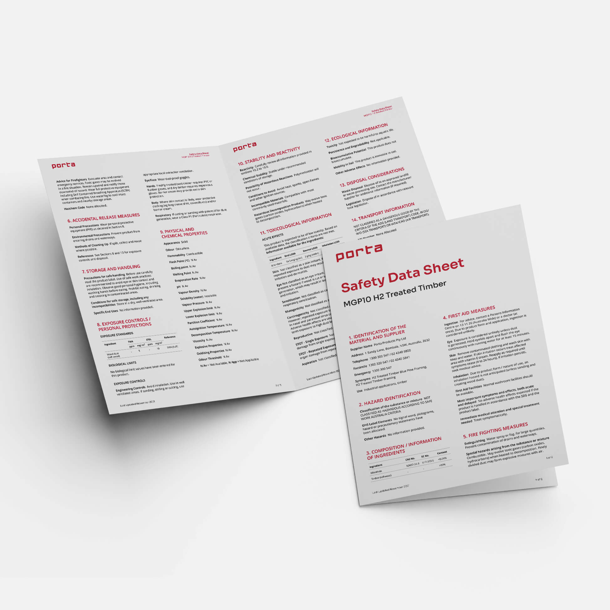 Brochure image of MGP10 H2 timber.