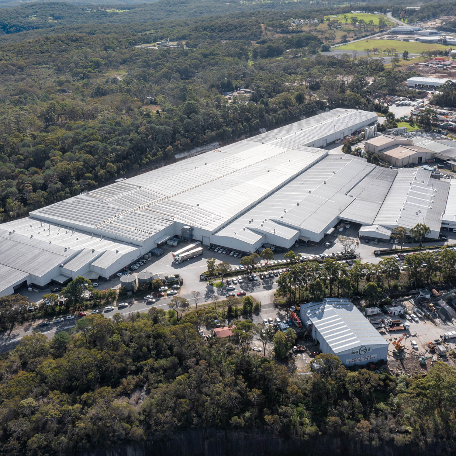 Drone shot of the Somersby Facility
