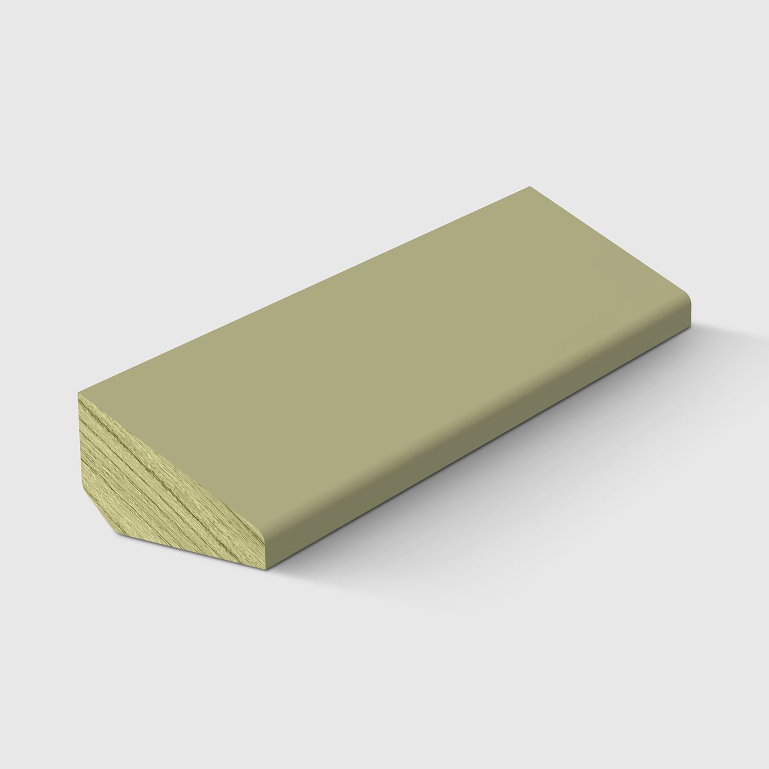 A Beveled Glass Bead timber moulding in H3 Primed Pine 19 x 12mm