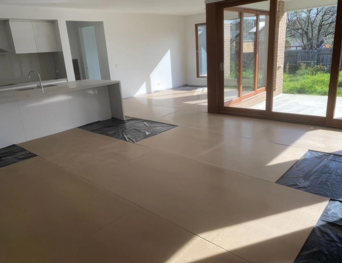 A wide view of STRUCTApanel® Smooth 12mm being installed within a kitchen area.