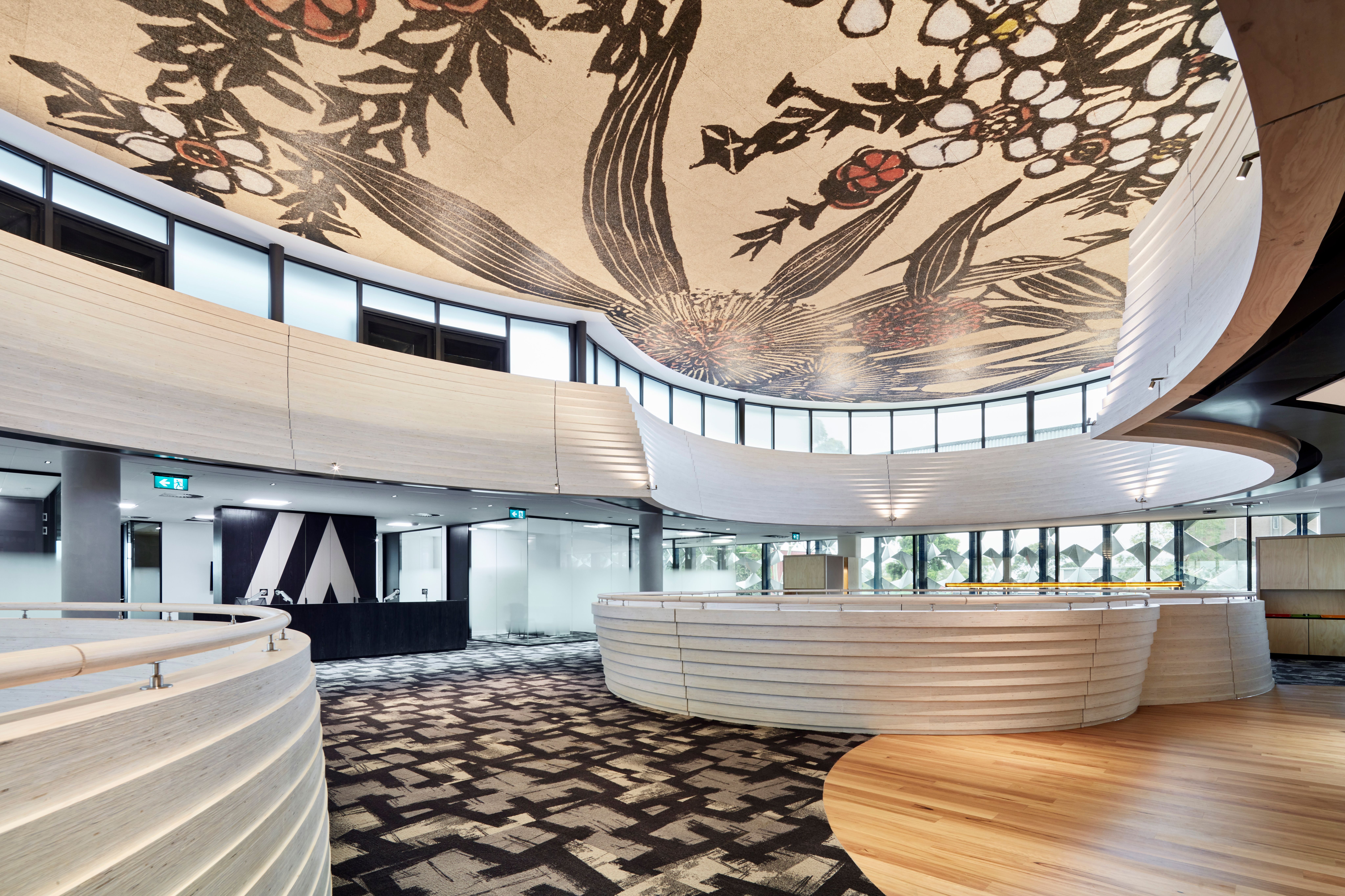 Monash Chancellery Curved Plywood Atrium – STRUCTAply Square Edge