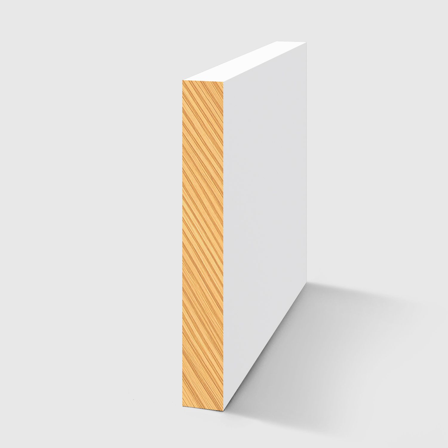 A rectangle timber moulding in Primed FJ Pine 138 x 18mm