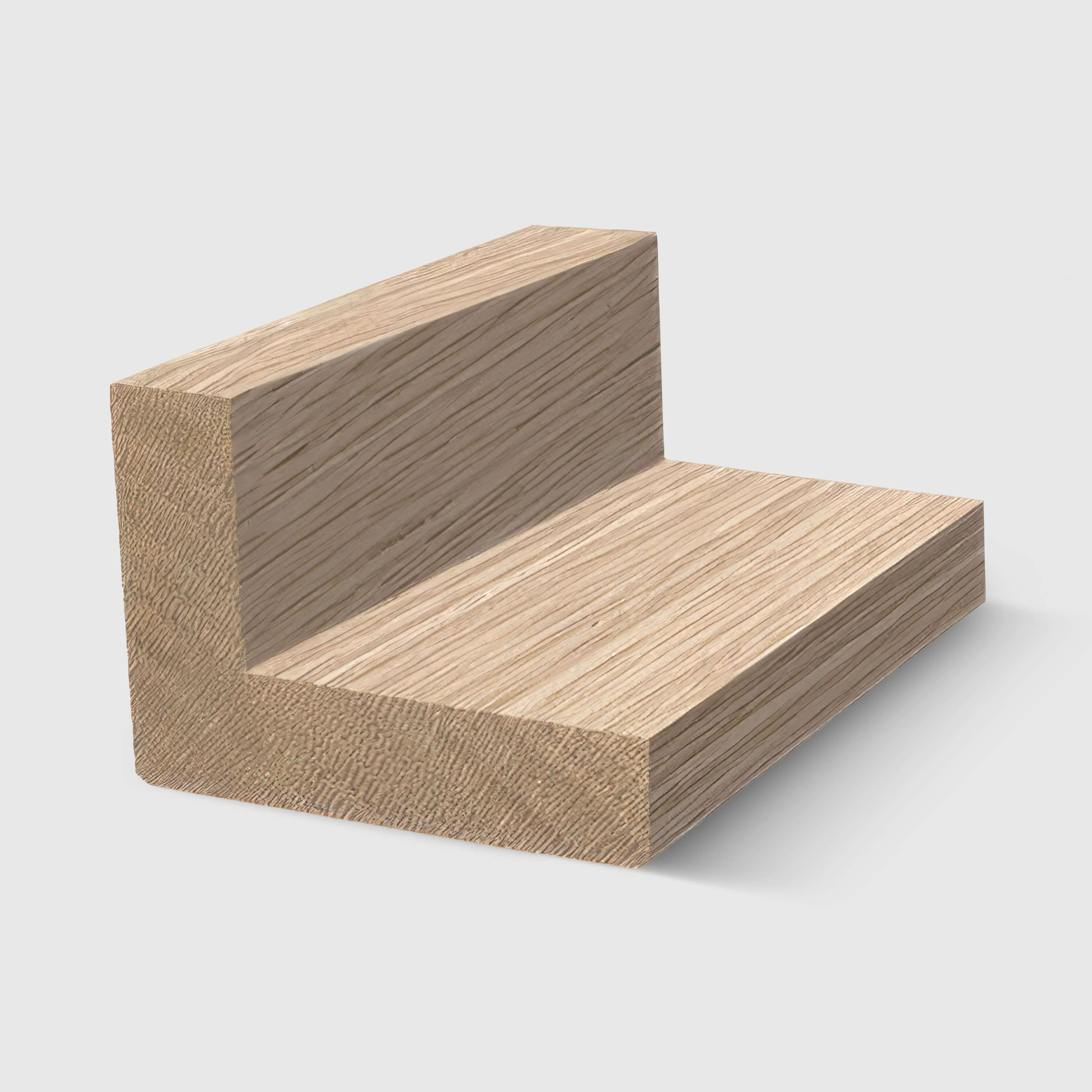 A timber moulding with a rectangular profile and clean right-angle edge in Tasmanian Oak 45 x 30mm