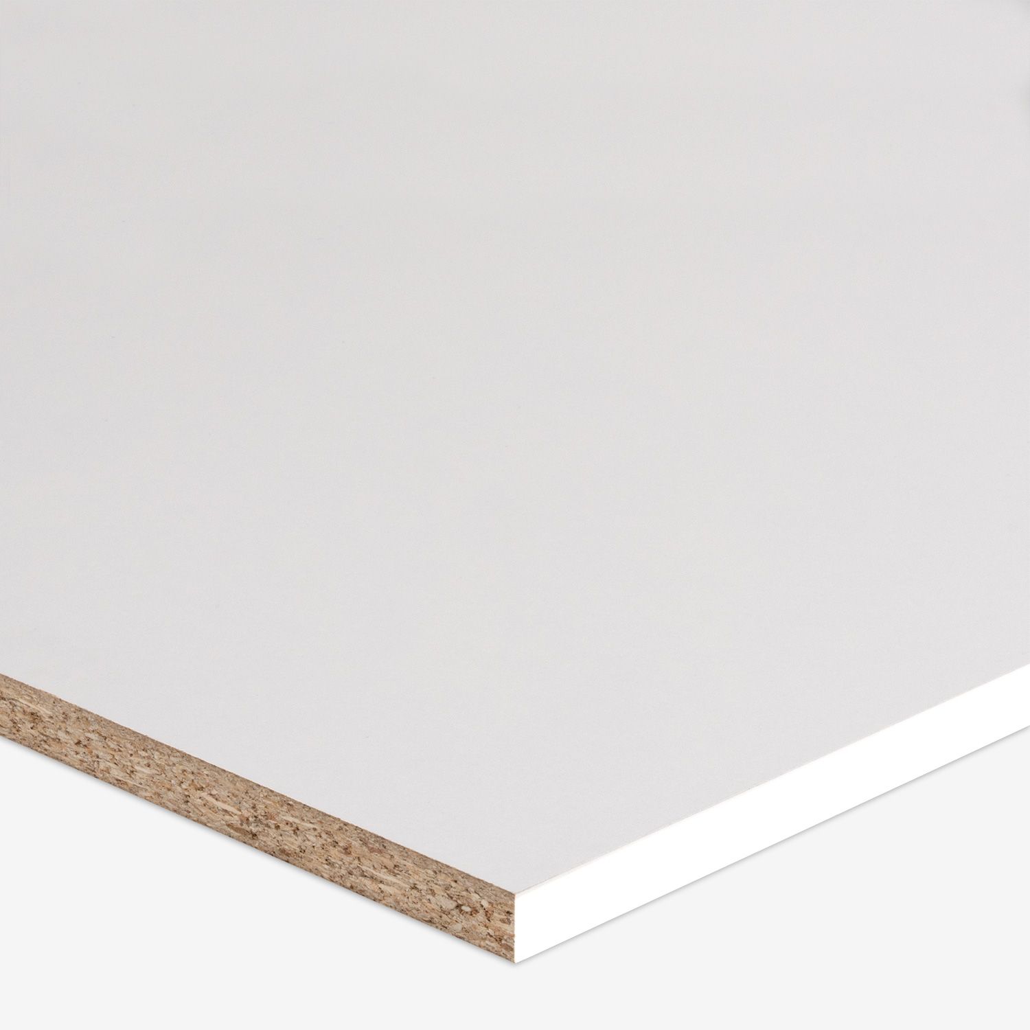 A particleboard panel 16mm white