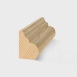 A timber moulding with a decorative concave and convex curved profile in Clear Pine 18 x 11mm