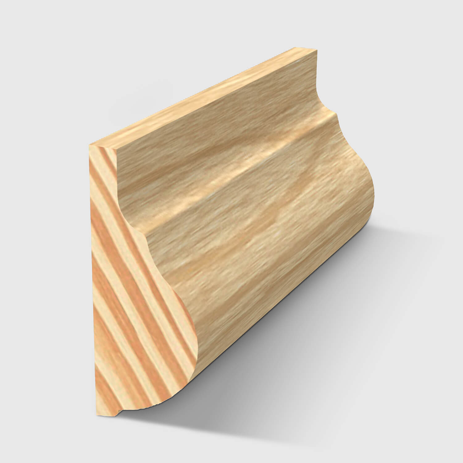 A timber moulding with an ornate concave and convex profile in Clear Pine 30 x 12mm 2.4m