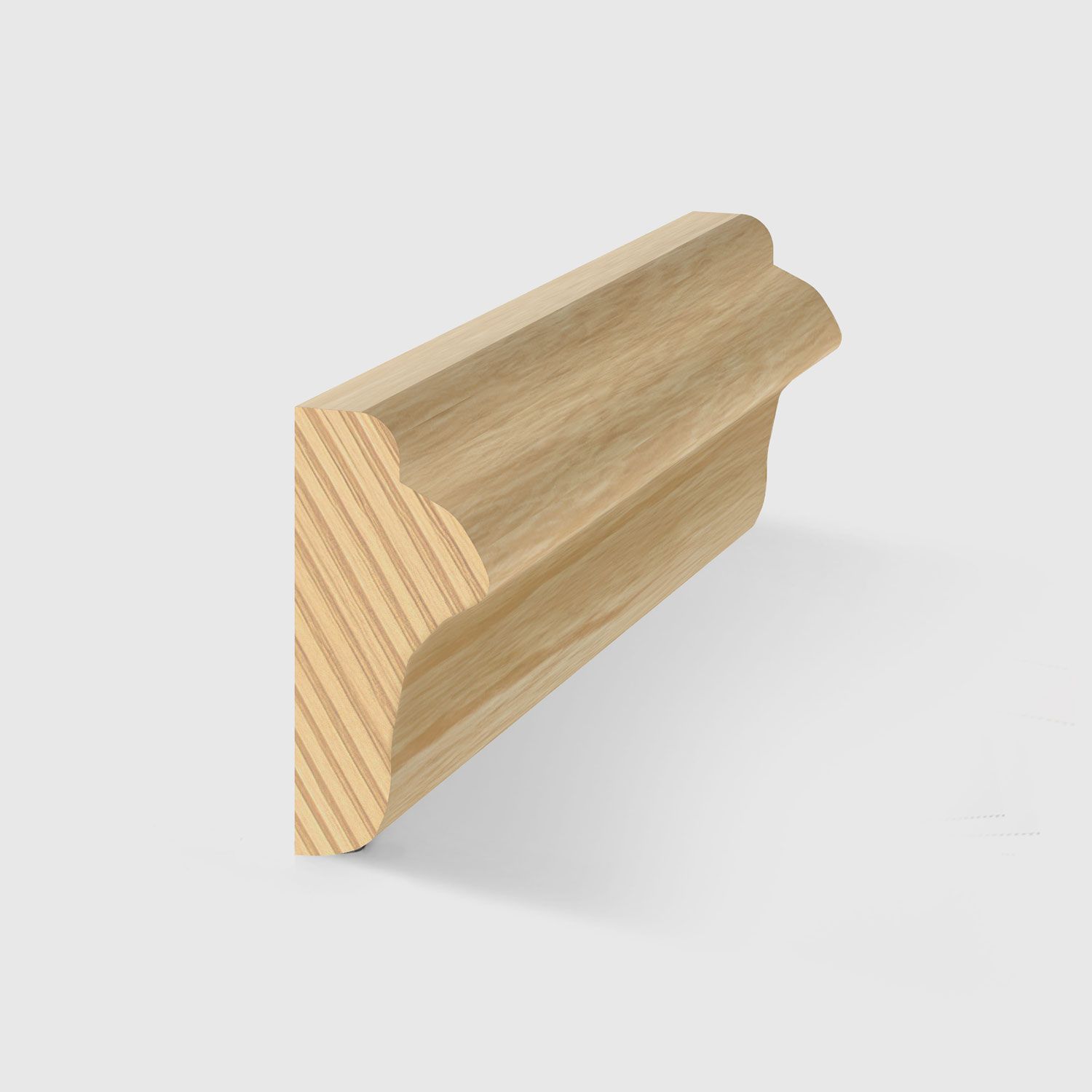 A timber moulding with an ornate concave and convex profile in Clear Pine 20 x 9mm